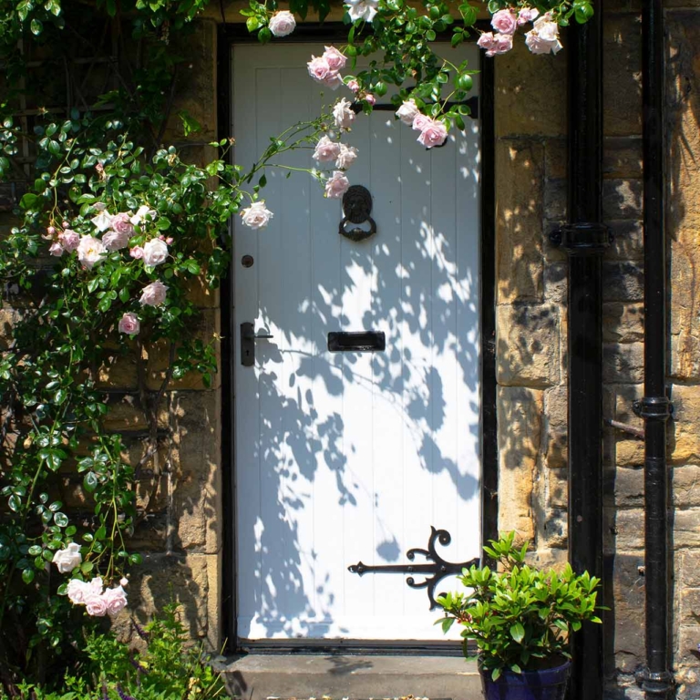 Cottage door with roses