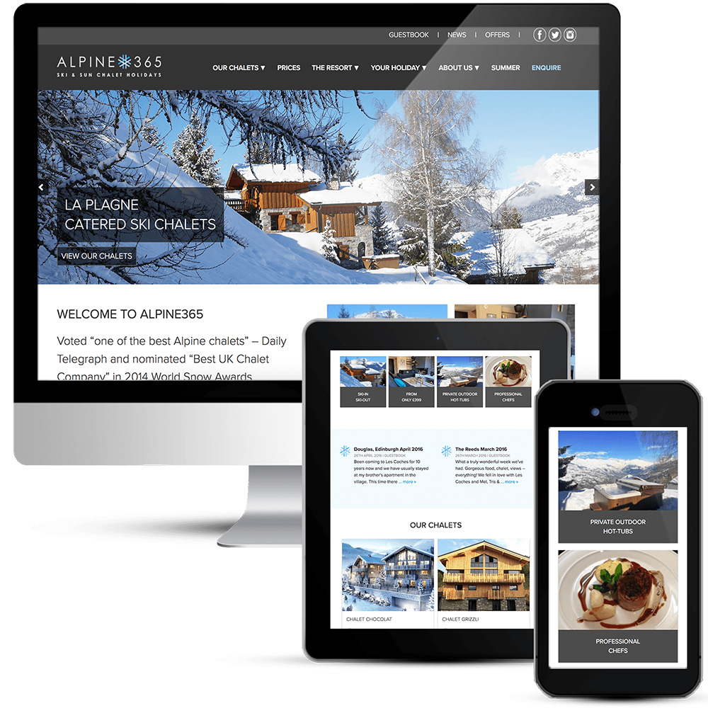 Alpine 365 Ski Holiday Chalets website design