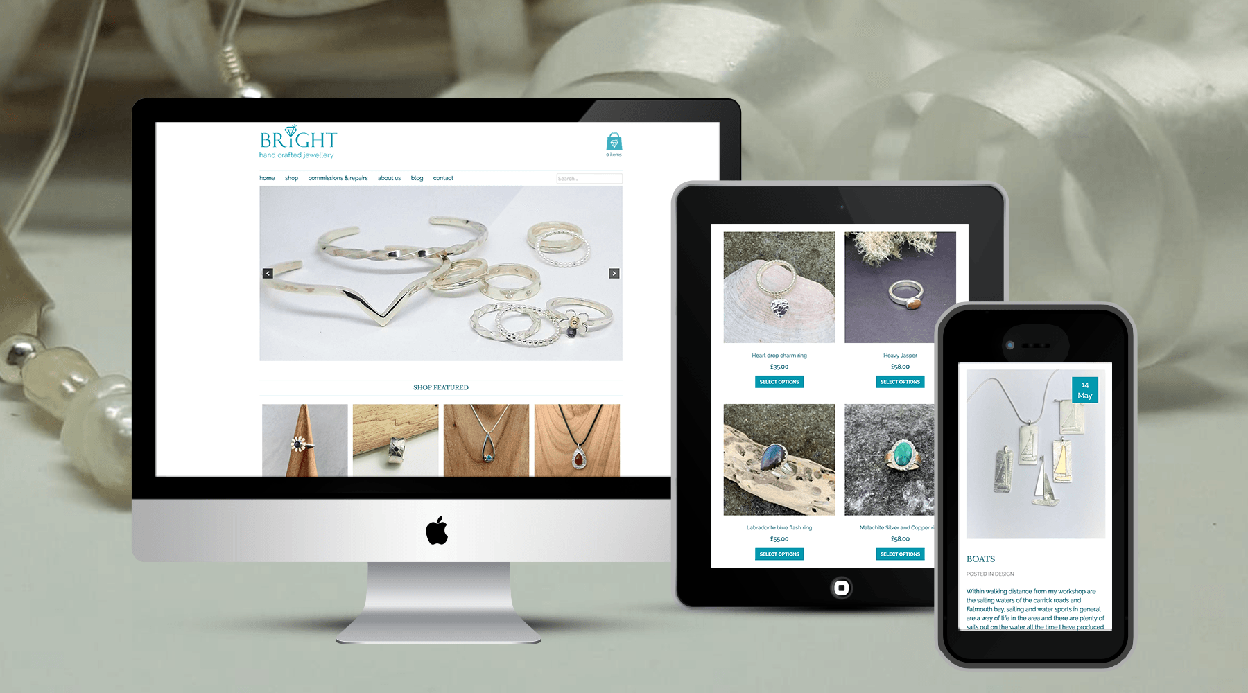 Bright Jewellery online store ecommerce design