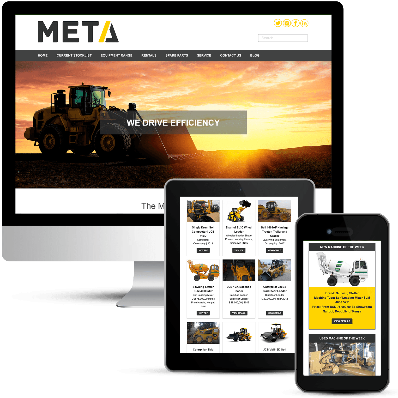 Meta Group Heavy Machinery Sales website