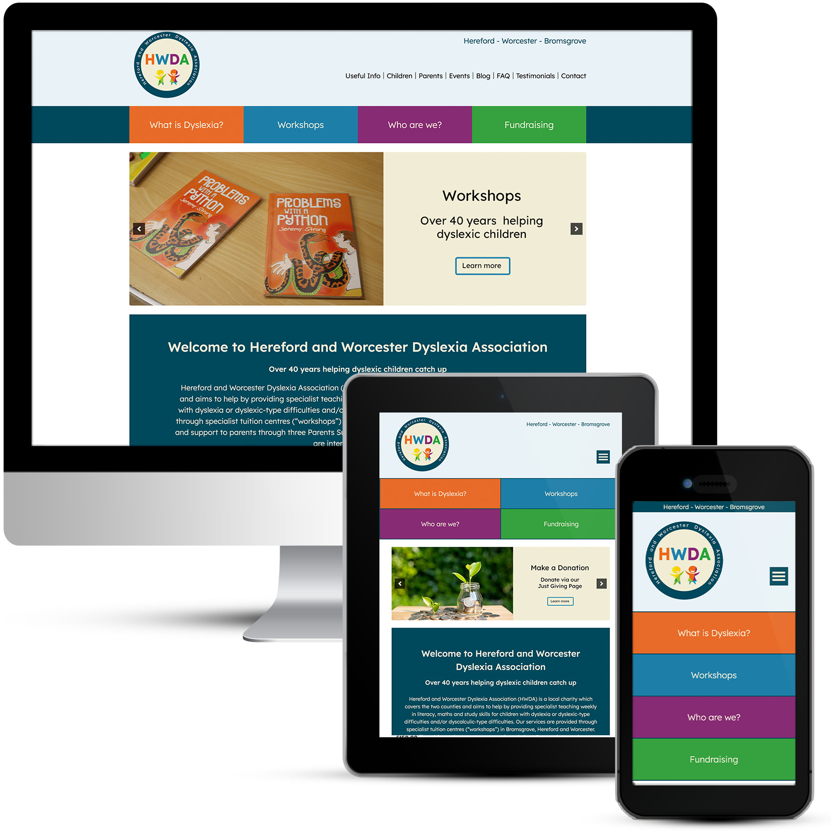 HWDA Charity website design