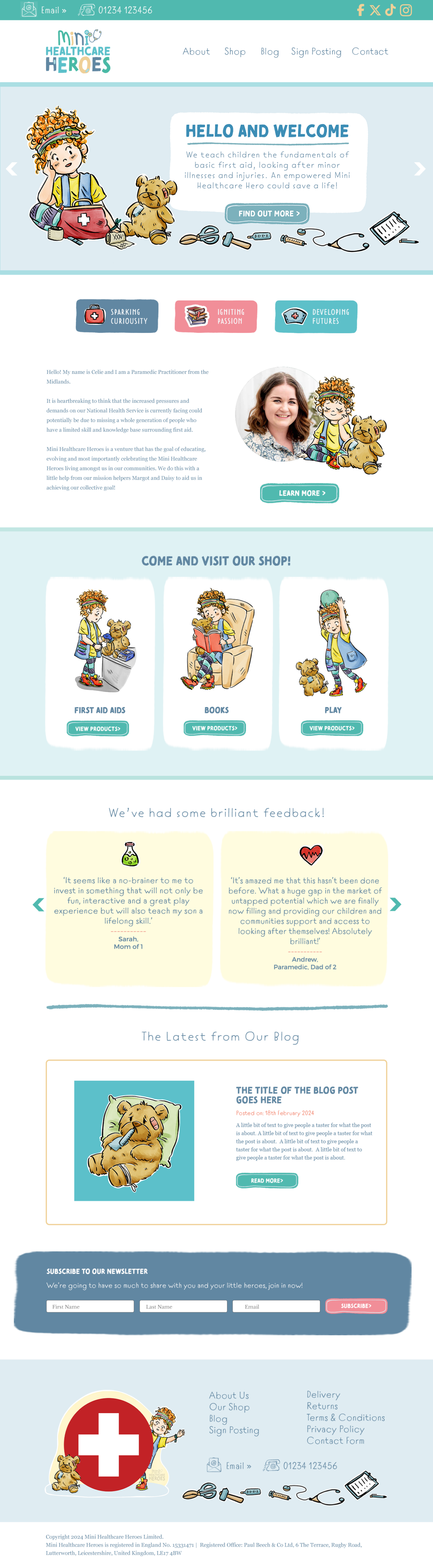 Mini Healthcare Heroes Website Design