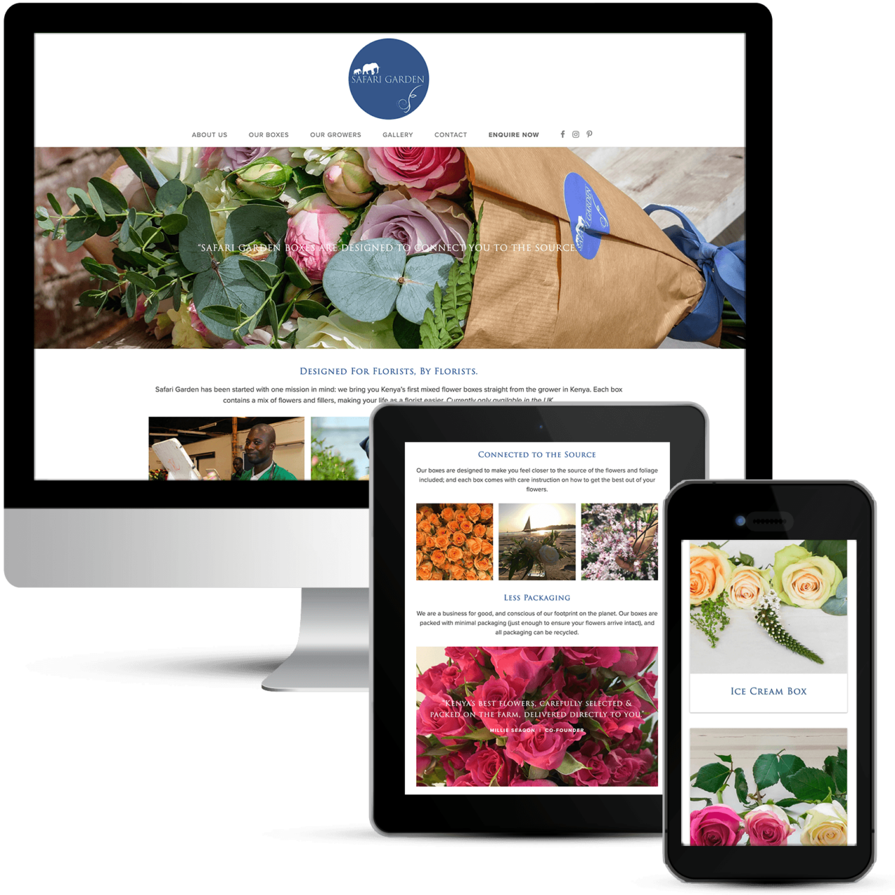 Beautiful web design for an international flower distributor