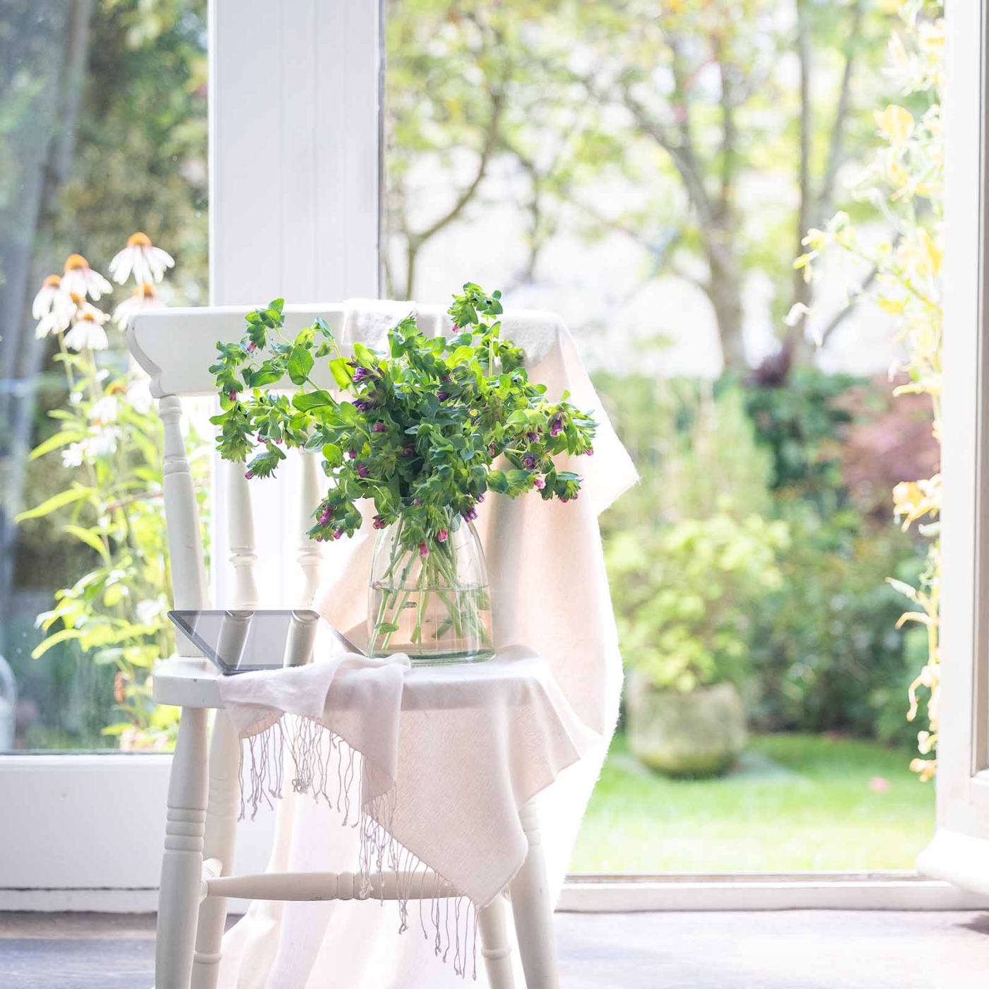 Flowers on a chair