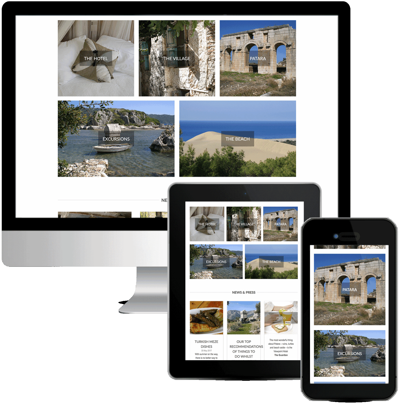 Web design for Patara Viewpoint hotel