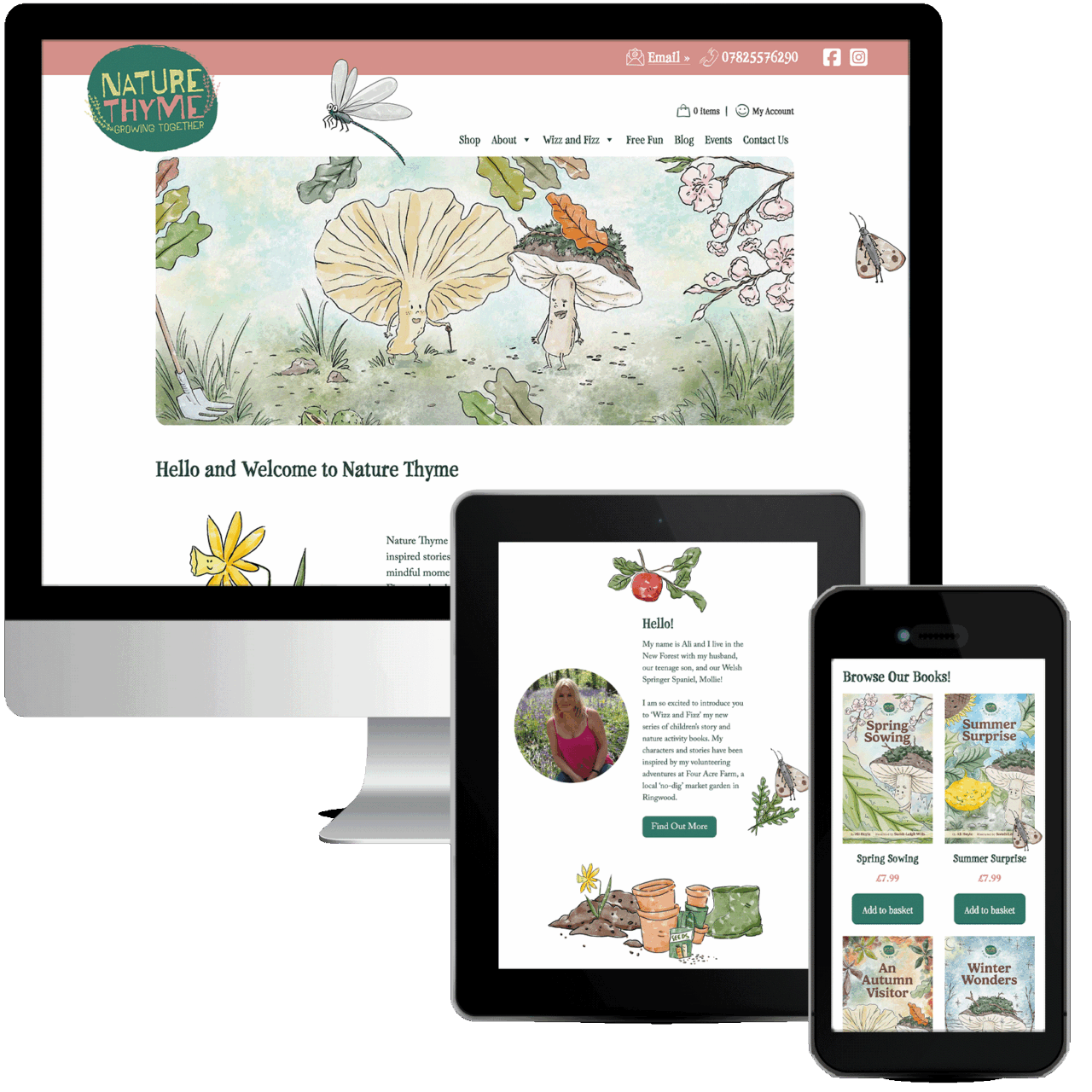 Website Design for Nature Thyme Children's Book Author